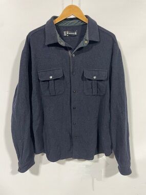 Smartwool Navy Wool-Blend Military Shirt Jacket